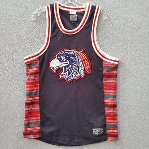 VINTAGE Native Borne Men Jersey Large Gray Navajo‎ Eagle Embroidered Pullover